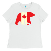 White Canadian Bear Ladies Tee - artisFamous