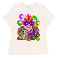 Bone Mardi Gras Pig Ladies Tee - HowdyJamesFarm