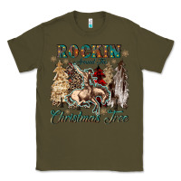 Army Green rockin around the christmas tree Classic Tee - CowGirlArtShop