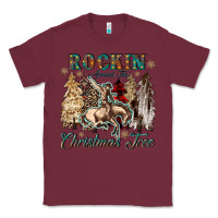 Burgundy rockin around the christmas tree Classic Tee - CowGirlArtShop