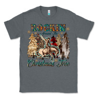 Charcoal Heather rockin around the christmas tree Classic Tee - CowGirlArtShop