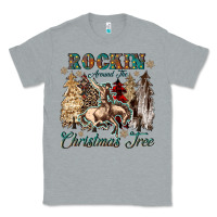 Heather Grey rockin around the christmas tree Classic Tee - CowGirlArtShop