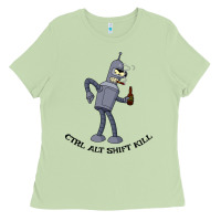 Matcha Futurama Ctrl Alt Shift Kill Bender Ladies Tee - artisFamous