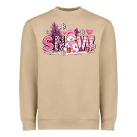 Mushroom pink snowman and snow Heavyweight Sweatshirt - AdoDesignShop
