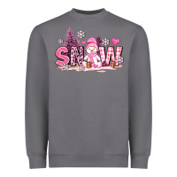 Storm pink snowman and snow Heavyweight Sweatshirt - AdoDesignShop