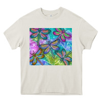 Cream dragonflies Heavy Core Tee - TumblerDesignByShophia