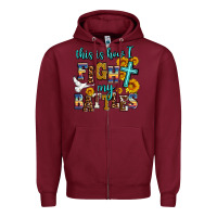 Burgundy this is how i fight my battles Zipper Hoodie - AdoDesignShop
