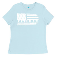 Baby Blue american veteran, patriotic american tee, army style sweatshirt Ladies Tee - artisFamous