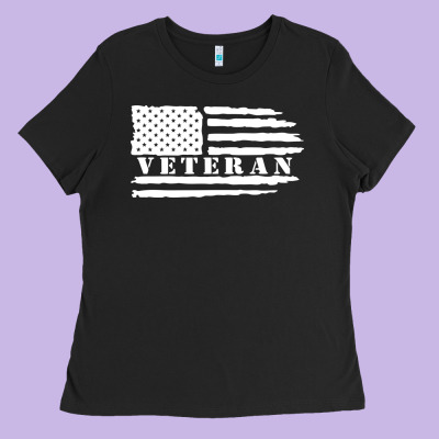 American Veteran, Patriotic American Tee, Army Style Sweatshirt Ladies Tee Designed By Artisfamous