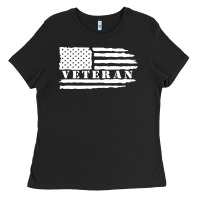 Black american veteran, patriotic american tee, army style sweatshirt Ladies Tee - artisFamous
