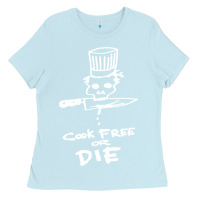 Baby Blue bourdain cook free or die Ladies Tee - artisFamous