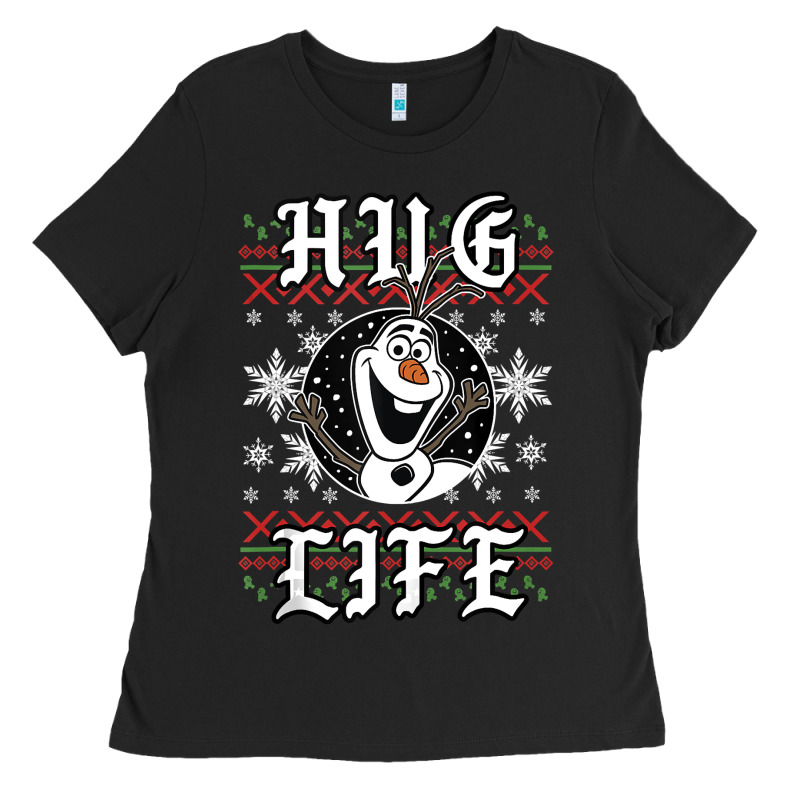 Fro.zen O.l.a.f Hug Life Ugly Christmas Sweater Style Shirt Ladies Tee by artisFamous | Teevron