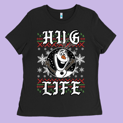 Fro.zen O.l.a.f Hug Life Ugly Christmas Sweater Style Shirt Ladies Tee Designed By Artisfamous