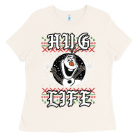 Bone fro.zen o.l.a.f hug life ugly christmas sweater style shirt Ladies Tee - artisFamous