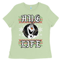 Matcha fro.zen o.l.a.f hug life ugly christmas sweater style shirt Ladies Tee - artisFamous