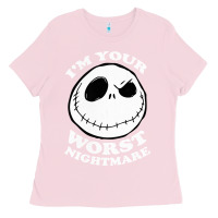 Bubblegum Pink j.a.c.k  skel.ling.ton  worst nightmare t shirt Ladies Tee - artisFamous