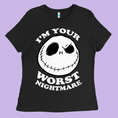 J.a.c.k  Skel.ling.ton  Worst Nightmare T Shirt Ladies Tee Designed By Artisfamous
