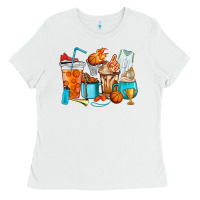 White Basketball coffee cups Ladies Tee - HowdyJamesFarm
