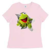 Bubblegum Pink kermit the frog Ladies Tee - artisFamous