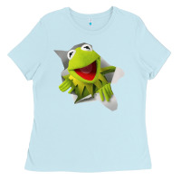 Baby Blue kermit the frog Ladies Tee - artisFamous