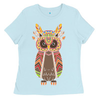 Baby Blue Native OWL Ladies Tee - artisFamous