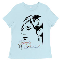 Baby Blue Design barbra streisand Ladies Tee - artisFamous