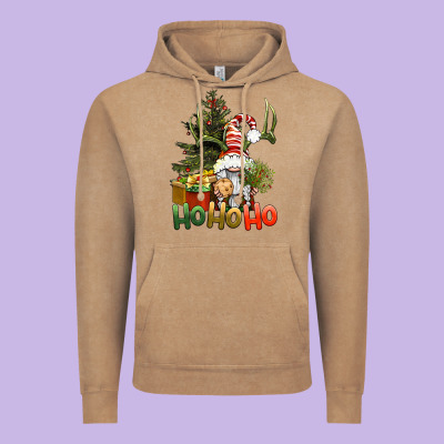 Ho Ho Ho Christmas Gnome Vintage Hoodie Designed By Bundleandbundleshop