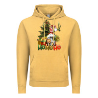 Vintage Mustard Ho Ho Ho Christmas Gnome Vintage Hoodie - BundleAndBundleShop