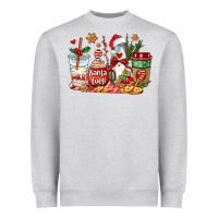 Heather Grey santa fuel coffee cups Heavyweight Sweatshirt - AdoDesignShop