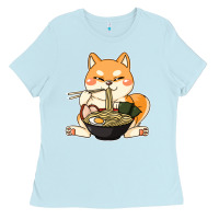 Baby Blue shiba inu dog ramen Ladies Tee - artisFamous