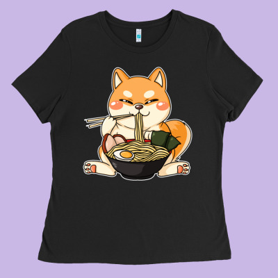 Shiba Inu Dog Ramen Ladies Tee Designed By Artisfamous