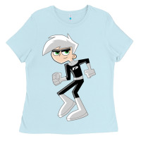 Baby Blue danny phantom run Ladies Tee - artisFamous