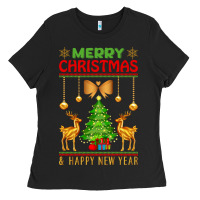 Black merry christmas Ladies Tee - artisFamous