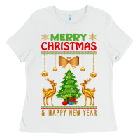 White merry christmas Ladies Tee - artisFamous
