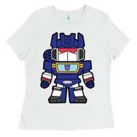 White soundwave transformers chibi Ladies Tee - artisFamous
