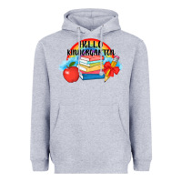 Heather Grey back to school hello kindergarten 3200x2400 Heavyweight Hoodie - AdoDesignShop