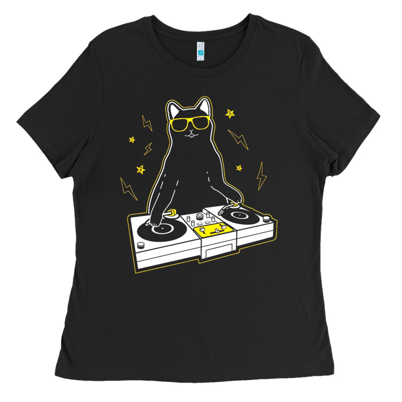 Cat Dj Ladies Tee by artisFamous | Teevron