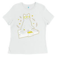 White cat dj Ladies Tee - artisFamous