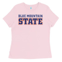 Bubblegum Pink blue mountain state Ladies Tee - artisFamous