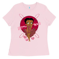Bubblegum Pink Black Betty Boop Ladies Tee - artisFamous