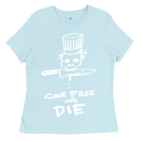 Baby Blue bourdain cook free or die Ladies Tee - artisFamous