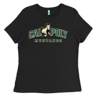 Black cal poly mustangs Ladies Tee - artisFamous