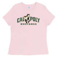 Bubblegum Pink cal poly mustangs Ladies Tee - artisFamous