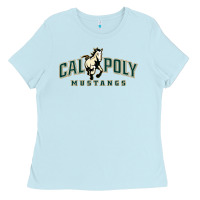 Baby Blue cal poly mustangs Ladies Tee - artisFamous