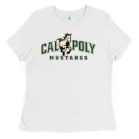 White cal poly mustangs Ladies Tee - artisFamous
