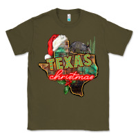Army Green texas christmas Classic Tee - CowGirlArtShop