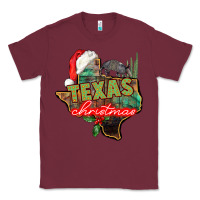Burgundy texas christmas Classic Tee - CowGirlArtShop