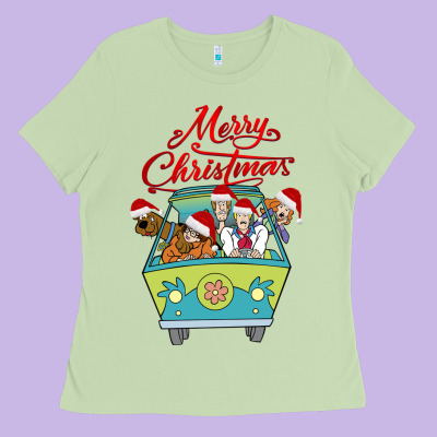 Scooby Doo Merry Christmas Ladies Tee Designed By Artisfamous