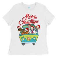 White Scooby Doo merry christmas Ladies Tee - artisFamous