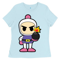 Baby Blue bomberman Ladies Tee - artisFamous